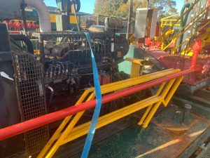 SMC T165-5 well servicing pump, main engine, guards, cooling, fuel system, left side view​