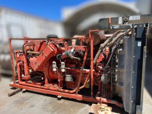 Well setup with fire suppression.