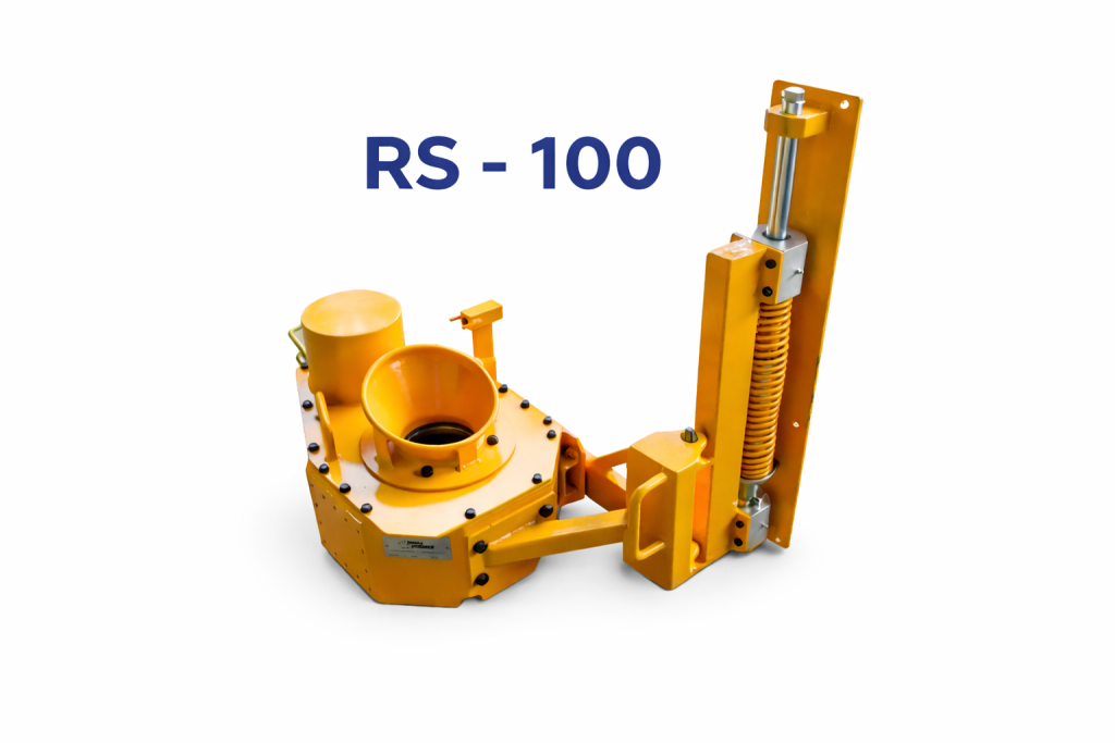 RS-100 rod spinner drilling attachment with spring-loaded arm and spinner assembly