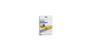 White product box for TP-80 Triplex Pump Series with yellow pumping equipment image on the front panel and brand logos nearby